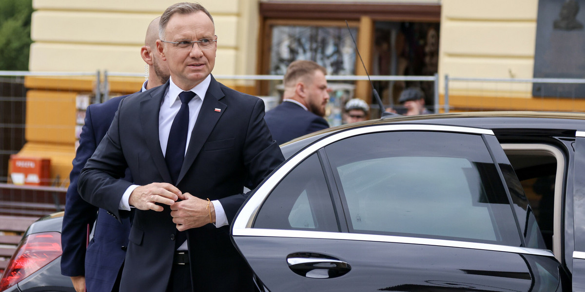 Prezydent Andrzej Duda podczas forum w Krynicy.