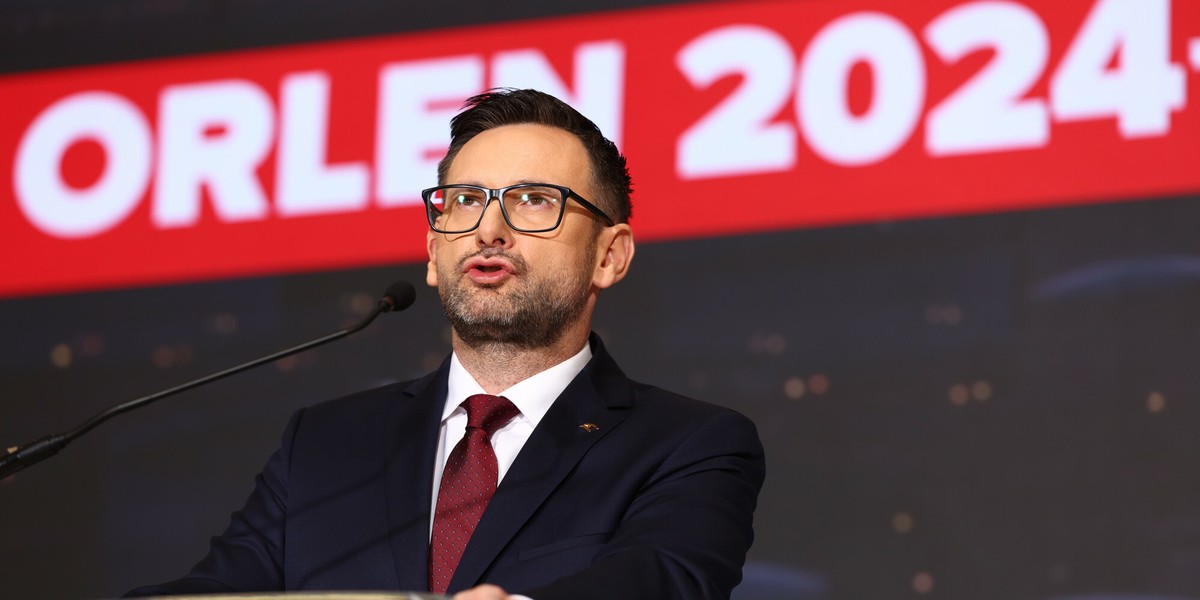 Daniel Obajtek jeszcze jako prezes Orlenu w lutym 2024 r.