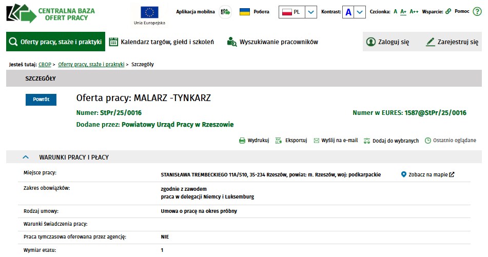 Malarz-tynkarz może zarobić nawet 16 tys. zł miesięcznie /Centralna Baza Ofert Pracy /materiał zewnętrzny