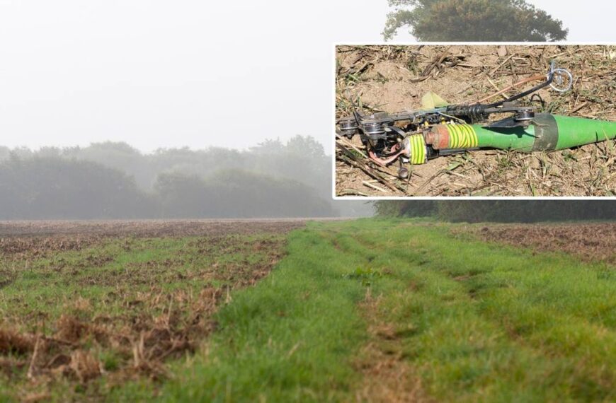 Dron z obiektem przypominającym rakietę znaleziony na polu pod Koszalinem