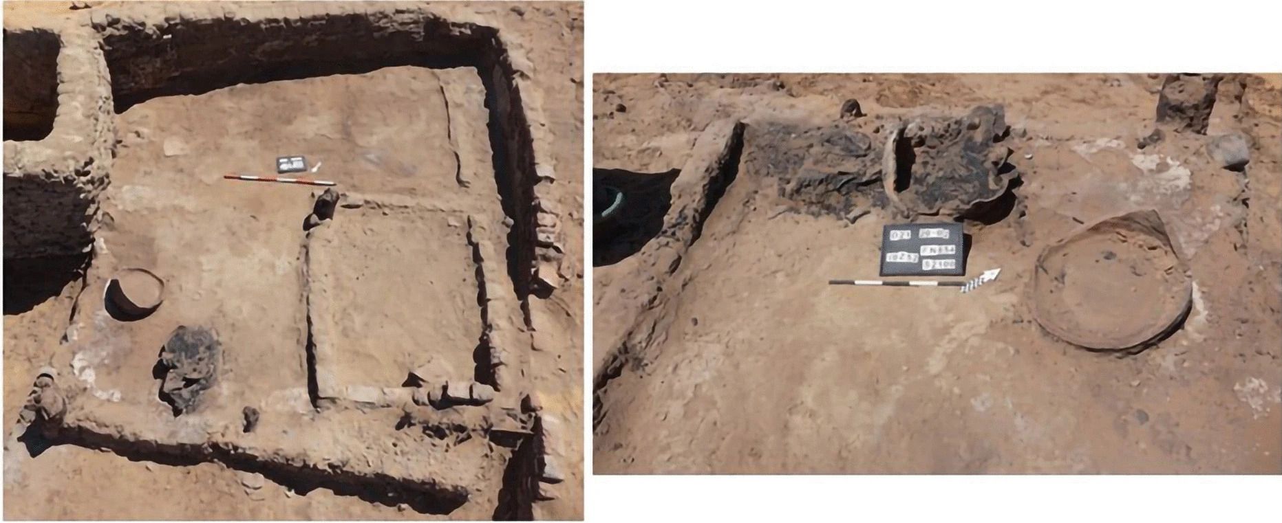 Cytadela w Old Dongola z lokalizacją domów badanych w artykule (opracował Adrian Chlebowski). Źródło: African Archaeological Review 1