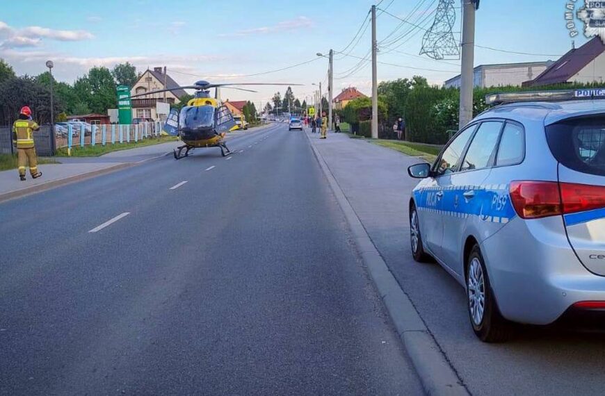 Ucieczka przed policją zakończyła się wypadkiem. Lądował śmigłowiec LPR