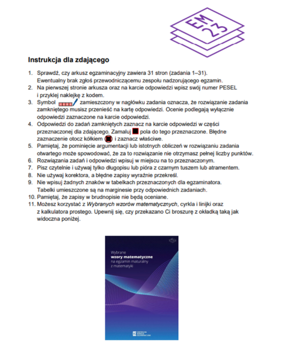 Matura z matematyki 2025 poziom podstawowy Matura 2025. Matematyka, poziom podstawowy. Arkusz CKE - strona 2