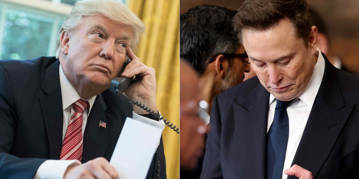 Prezydent USA Donald Trump i najbogatszy człowiek świata Elon Musk.