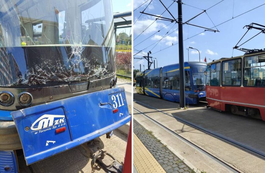 Tramwaje zderzyły się w centrum miasta. Kilka osób zostało rannych.