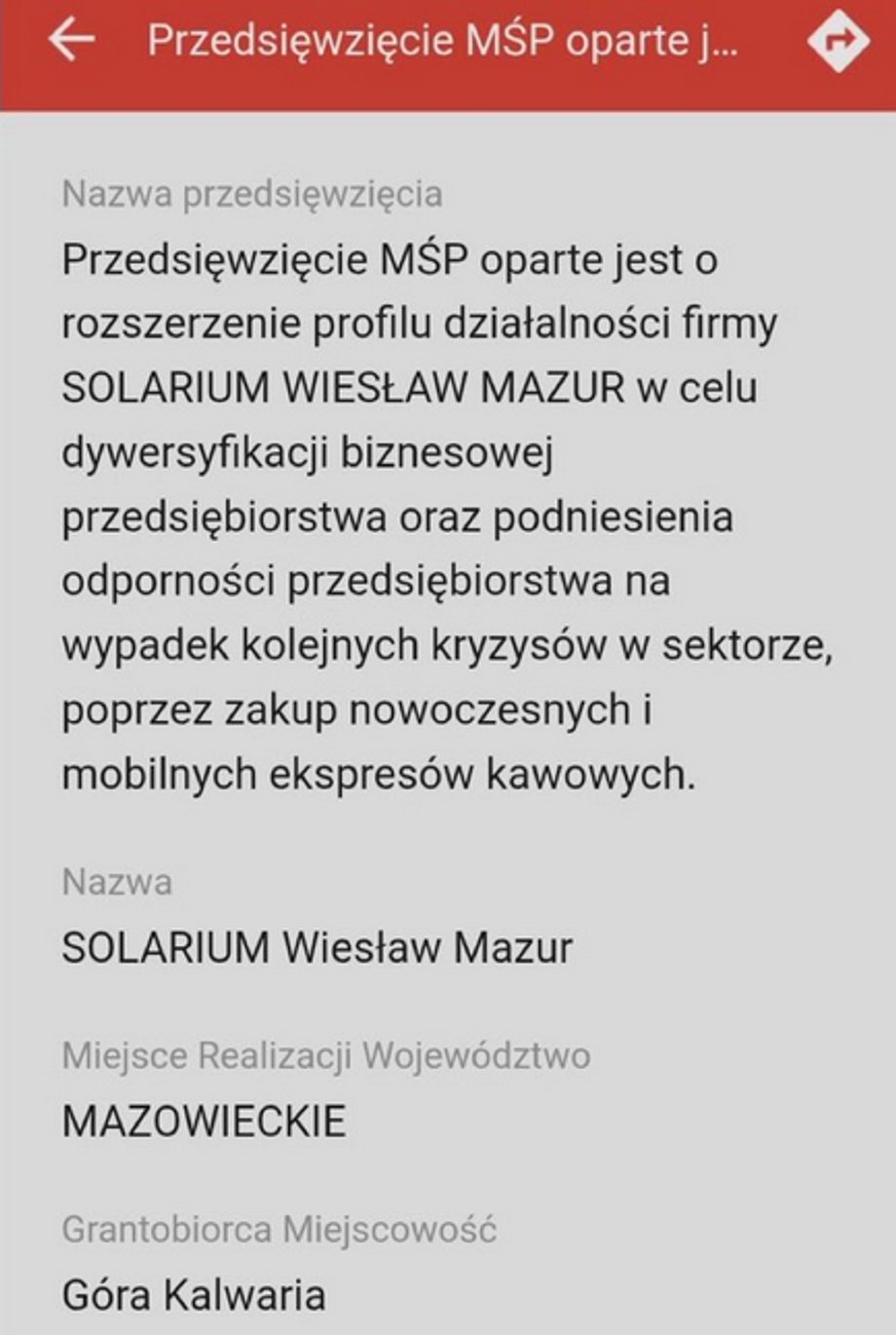 Dotacja przyznana przez KPO