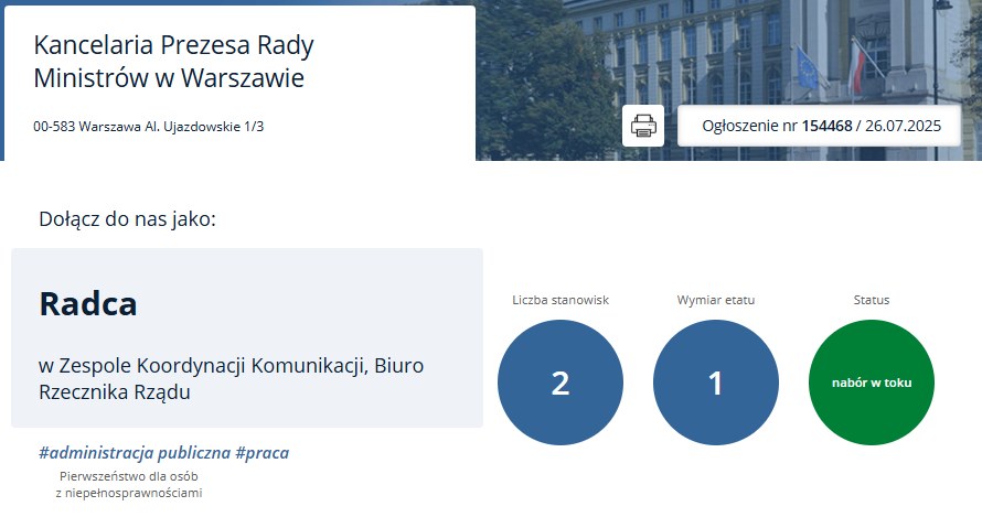 Adam Szłapka seeks team members /KPRM /external content