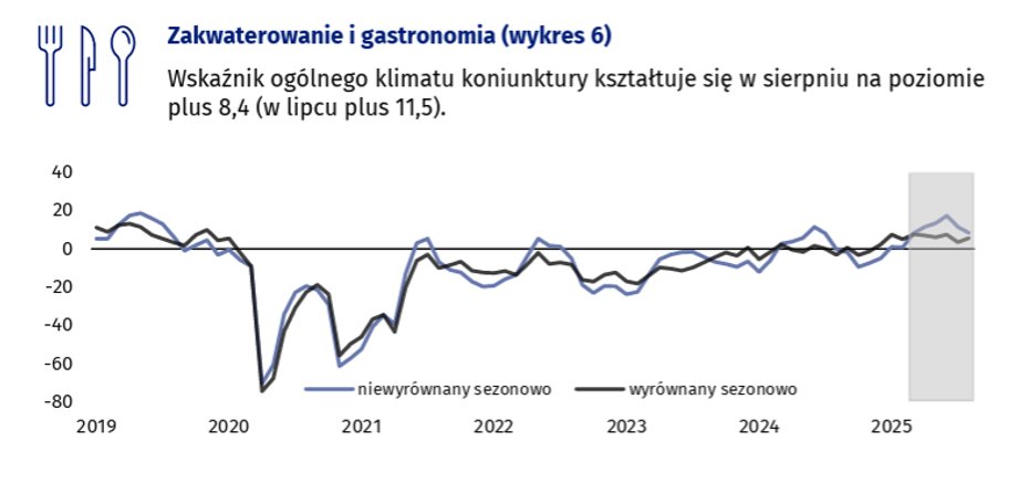 Postępy w sektorach przemysłu i usług sugerują ostrożny optymizm co do stopniowego wychodzenia gospodarki z recesji, co zostało podkreślone w sierpniowym badaniu perspektyw gospodarczych Głównego Urzędu Statystycznego (GUS). Niemniej jednak wyzwania nadal istnieją. Sektor przemysłowy wciąż wychodzi z głębokiego kryzysu. Wbrew powszechnym doniesieniom o zmniejszeniu ruchu turystycznego w Polsce, dane GUS-u malują lepszy obraz, pokazując, że branża turystyczna prosperuje w porównaniu z ubiegłym rokiem. Utrzymują się jednak obawy o słabnące intencje inwestycyjne, szczególnie widoczne w sektorach przetwórczych. Główny Urząd Statystyczny sytuacja gospodarcza zakwaterowanie i gastronomia