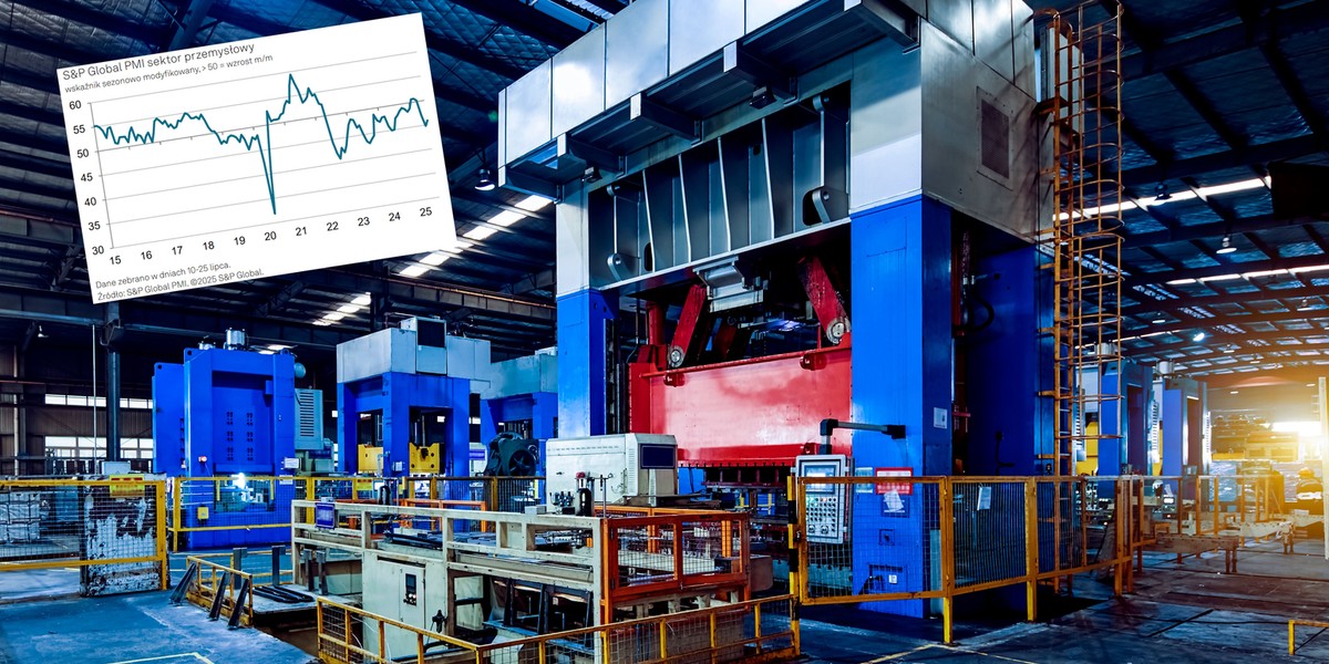 Spadek w sektorze produkcyjnym w lipcu był łagodniejszy niż w czerwcu, choć wskaźnik PMI pozostał stonowany: indeks S&P Global osiągnął zaledwie 45,9 punktu. Spadki zarówno nowych zamówień, jak i produkcji utrzymywały się, a eksport odnotował najgłębszy spadek od prawie dwóch lat. Perspektywy produkcji poprawiły się, ale pozostały niestabilne. W lipcu 2025 r. wskaźnik PMI dla polskiego przemysłu wyniósł 45,9 pkt., co oznacza nieznaczny wzrost w porównaniu z 44,8 pkt. na koniec poprzedniego miesiąca.