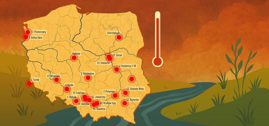 Elektrownie cieplne i ich lokalizacja wzdłuż rzek