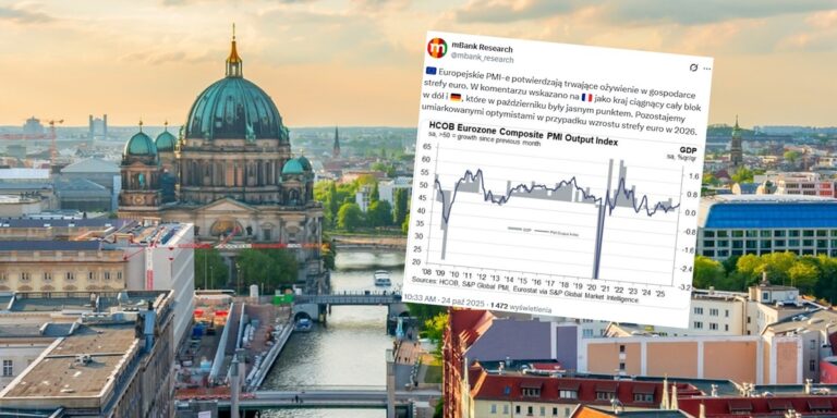 Europejskie wskaźniki PMI sygnalizują poprawę w ekonomii obszaru euro. Najnowsze dane wskazują, że Francja spowalnia cały region, natomiast Niemcy wyróżniały się pozytywnie w październiku. Wskaźniki PMI. "Zwiastuny wyczekiwanego ożywienia w eurozonie" - INFBusiness