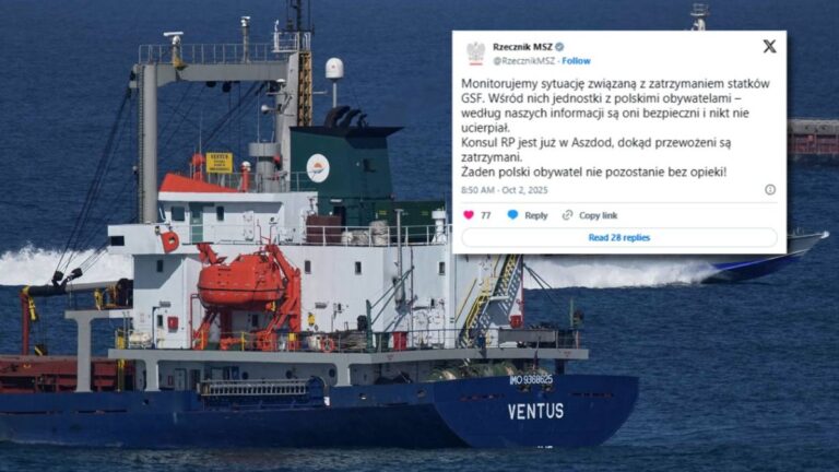 Flotylla z Polakami na pokładzie zajęta przez Izrael. Nowe oświadczenie Ministerstwa Spraw Zagranicznych. - INFBusiness