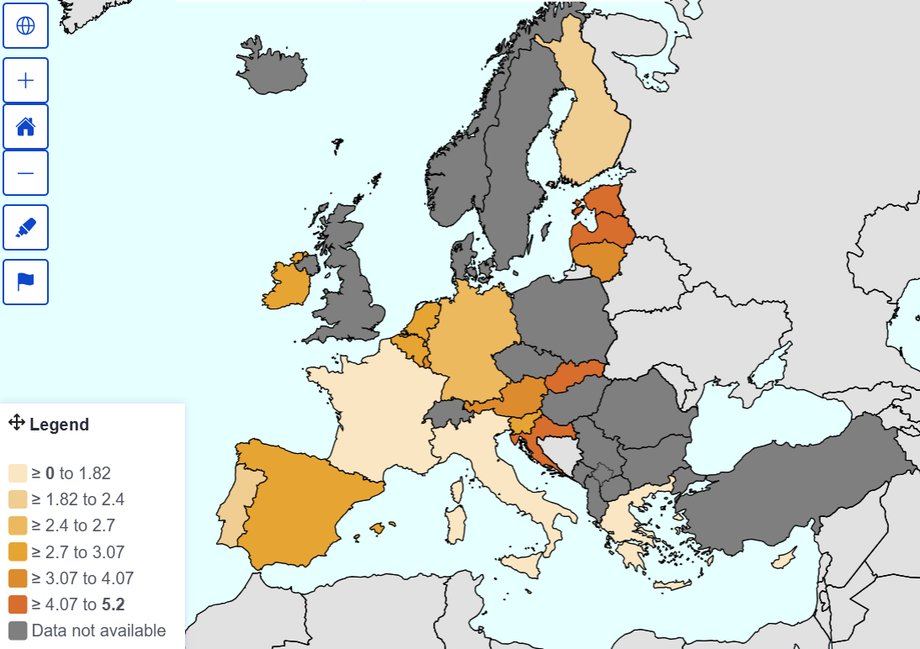 Inflacja w krajach strefy euro jest ograniczona, ale środowy raport Eurostatu wskazuje na przyspieszenie wzrostu cen. Wskaźnik HICP utrzymuje się na stabilnym poziomie od trzech miesięcy i jest dokładnie na poziomie celu Europejskiego Banku Centralnego. Ceny w krajach strefy euro. To tam ceny rosną najbardziej. - INFBusiness
