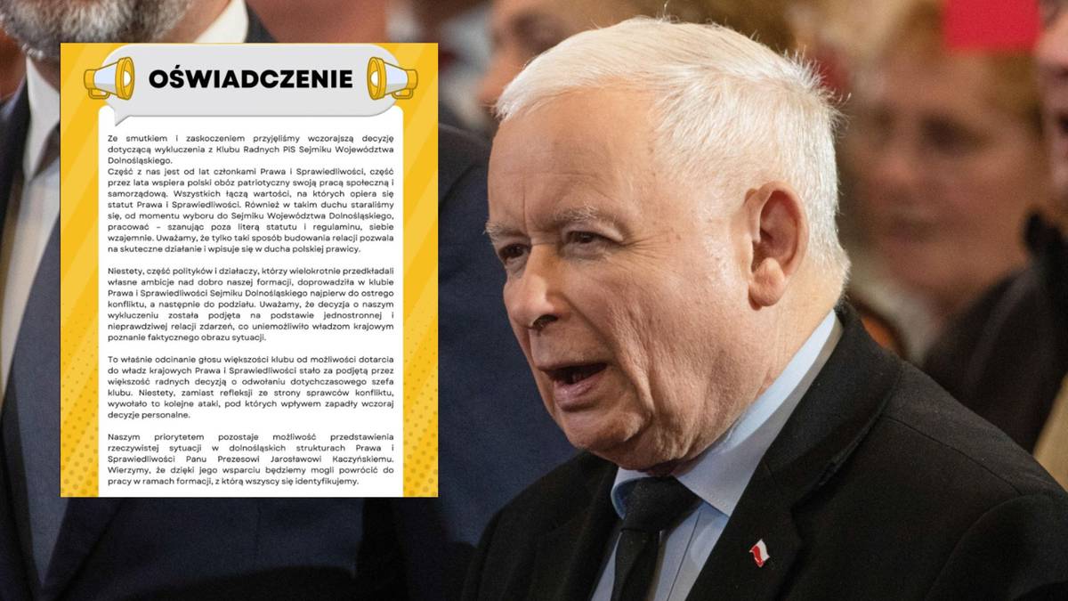Trzęsienie ziemi w dolnośląskiej partii Prawo i Sprawiedliwość. Wyrzuceni radni odpowiadają Kaczyńskiemu.