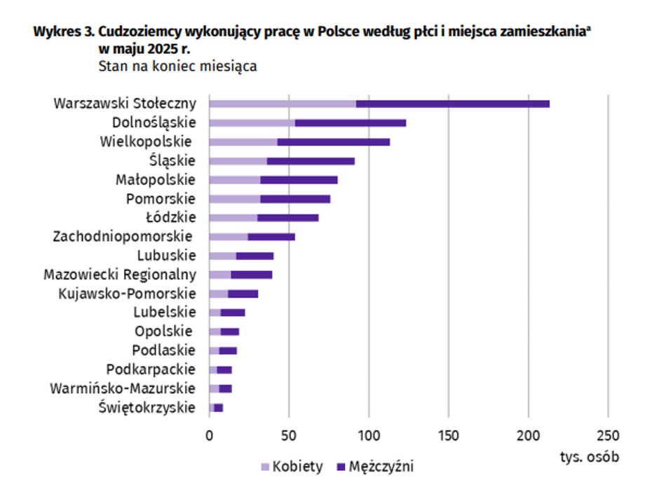 Liczba obcokrajowców zatrudnionych w Polsce na koniec maja 2025 roku wyniosła 1 068 900 osób. Według danych GUS, to wzrost o 4,4% w stosunku do tego samego okresu poprzedniego roku. Niemniej jednak, w zestawieniu z poprzednim miesiącem, ich liczba skurczyła się o 0,8%. Wśród zagranicznych pracowników nadal przeważają Ukraińcy, ale istnieją regiony w Polsce, gdzie natrafienie na pracującego cudzoziemca jest wyjątkowo trudne. Gdzie mieszkają pracujący cudzoziemcy w Polsce?