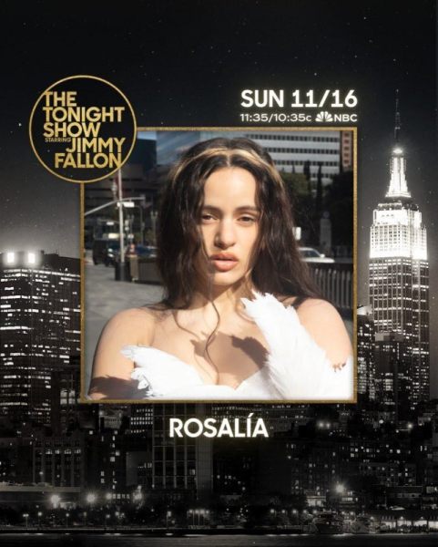 <p> Rosalia po raz pierwszy wystąpi w programie The Tonight Show z Jimmym Fallonem . Rosalia wystąpi i udzieli wywiadu 16 listopada w programie „Tonight Show” - INFBusiness