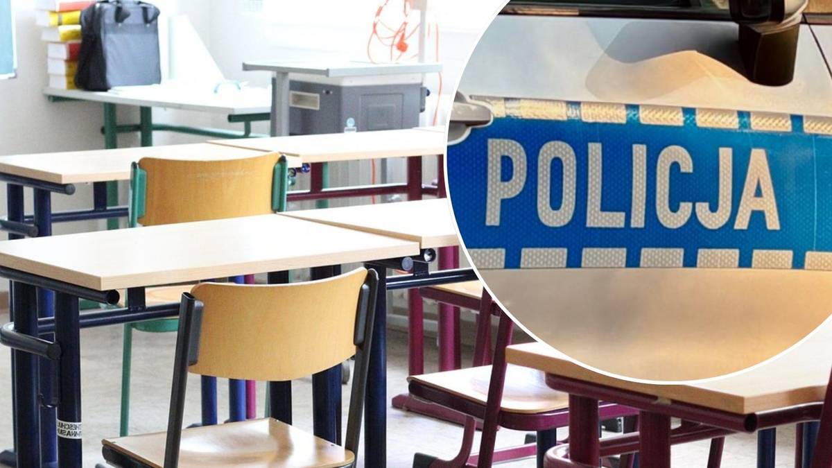 W jednym z liceów w Toruniu doszło do gwałtownego napadu na pedagożkę. Osiemnastoletni student miał wielokrotnie uderzyć sześćdziesięciodwuletnią kobietę w trakcie zajęć z informatyki. Ofiara z uszkodzeniem czaszki oraz rozcięciem ust została przetransportowana do szpitala. Sala lekcyjna z ławkami szkolnymi i fragmentem policyjnej taśmy z napisem POLICJA.