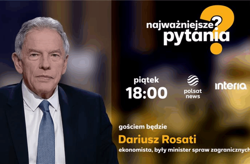 Dariusz Rosati w „Najważniejszych pytaniach”. Start o 18:00.