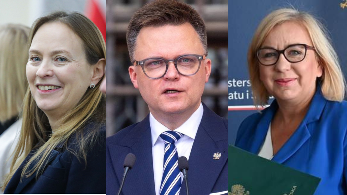 Trzy osoby: po lewej kobieta z jasnymi włosami, w środku mężczyzna w garniturze i okularach, po prawej kobieta w niebieskiej marynarce.