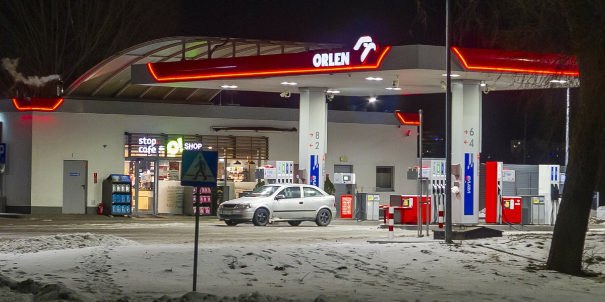 Na zdjęciu stacja Orlenu w Elblągu 4 stycznia