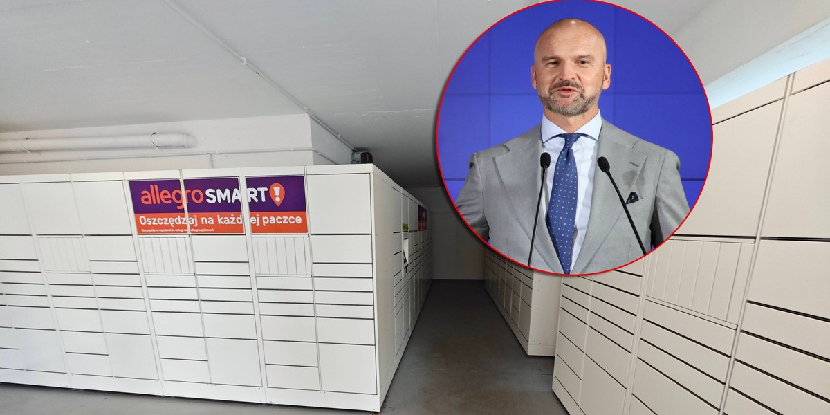 Paczkmat InPost i CEO firmy Rafał Brzoska