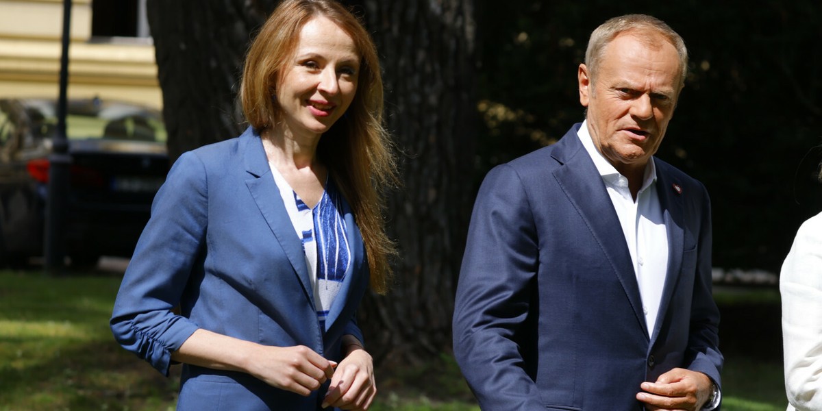 Agnieszka Dziemianowicz-Bąk i Donald Tusk