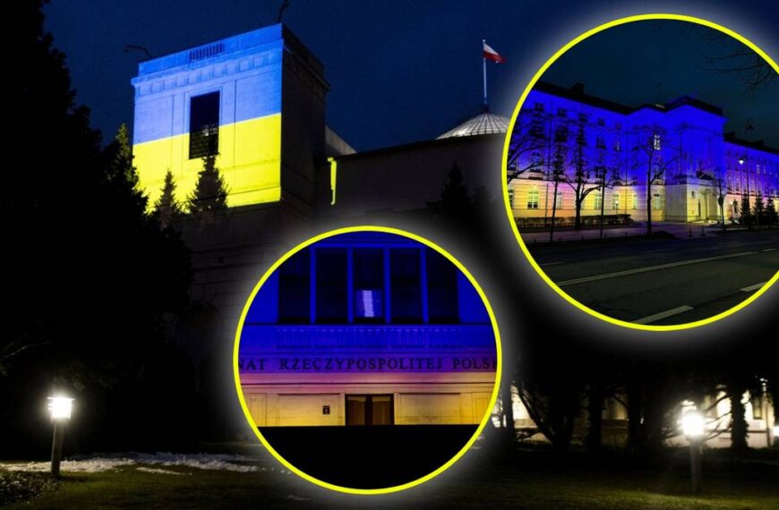 Ukraińskie kolory na Sejmie, Senacie i urzędzie premiera. “Gest wsparcia”