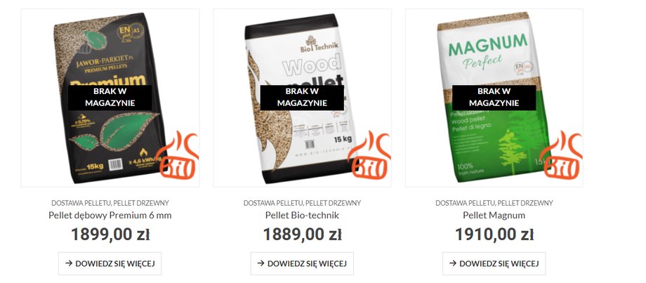 Ceny pelletu potrafią być dziś jeszcze wyższe 