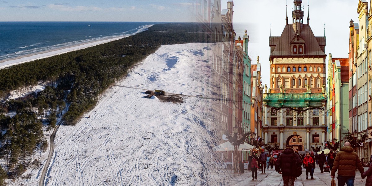 Po lewej: teren budowy pierwszej polskiej elektrowni jądrowej. Po prawej: Gdańsk, który ma być siedzibą spółki PEJ