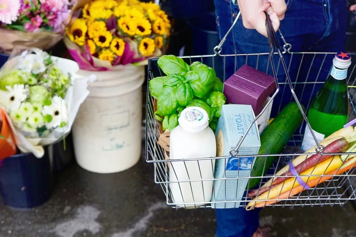 Zakupy spożywcze w Piątek Wielki 2026 – koszyk z produktami przed Wielkanocą.