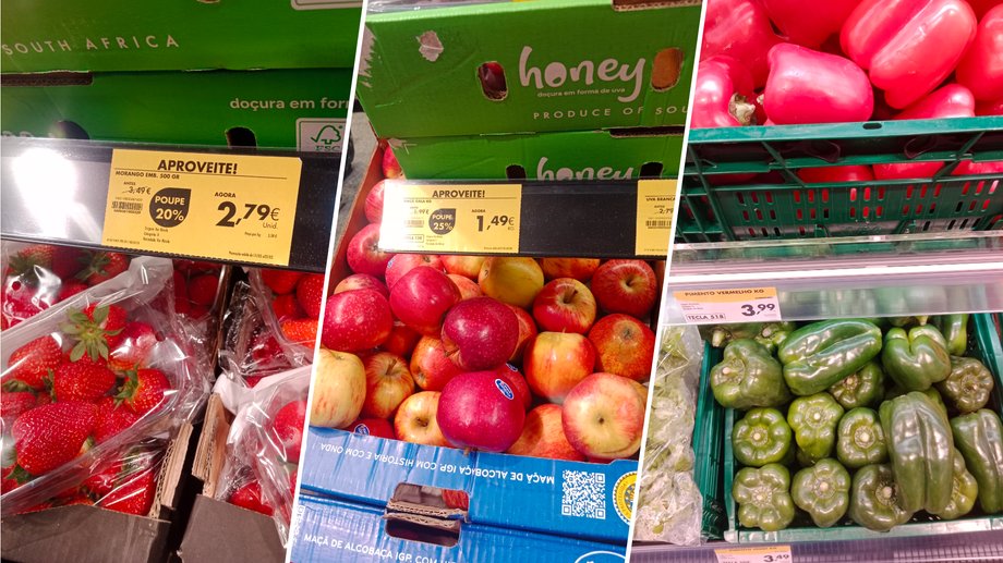 Na półkach mnóstwo jest warzyw i owoców