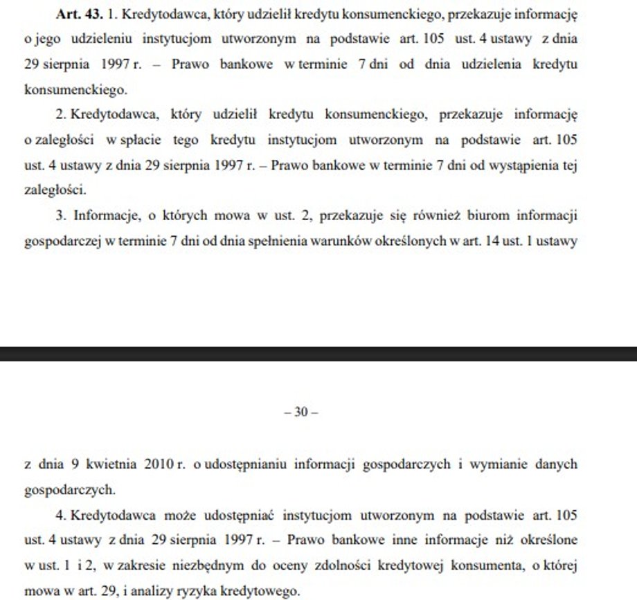Art. 43 projektu ustawy o kredycie konsumenckim z 25 lutego 2026 r.