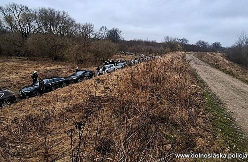 Osiemnaście wozów zjechało na miejsce, twierdząc, że wyruszają na grzybobranie. Funkcjonariusze byli sceptyczni.