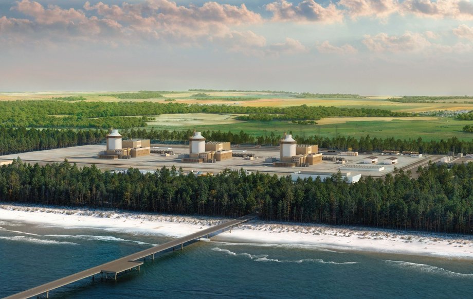 Wizualizacja pierwszej polskiej elektrowni jądrowej, jaką ma zbudować PEJ