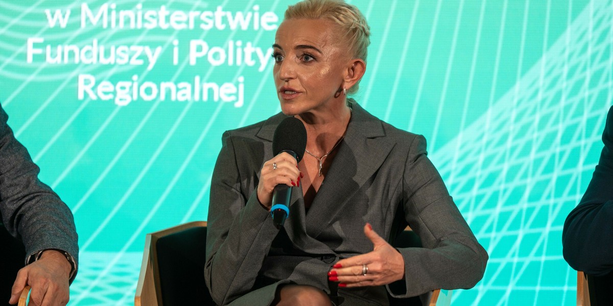 Pierwsza wiceprezes Banku Gospodarstwa Krajowego Marta Postuła, październik 2024. W rozmowie z Business Insiderem ujawnia szczegóły Funduszu Bezpieczeństwa i Obronności.