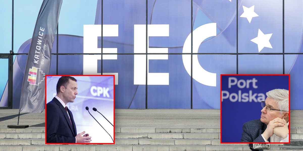 Mikołaj Wild (z lewej) i Maciej Lasek (z prawej) starli się podczas Europejskiego Kongresu Gospodarczego o CPK. Ten pierwszy był odpowiedzialny za projekt za czasów PiS, drugi - obecnie