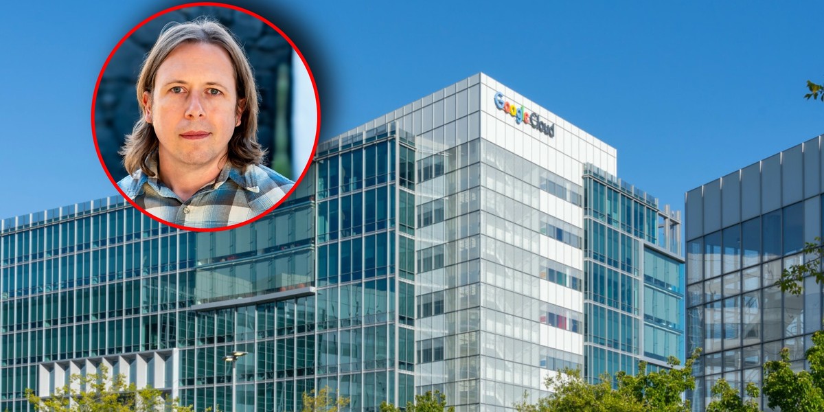 Ryan J. Salva i budynek biurowy Google Cloud w Kalifornii