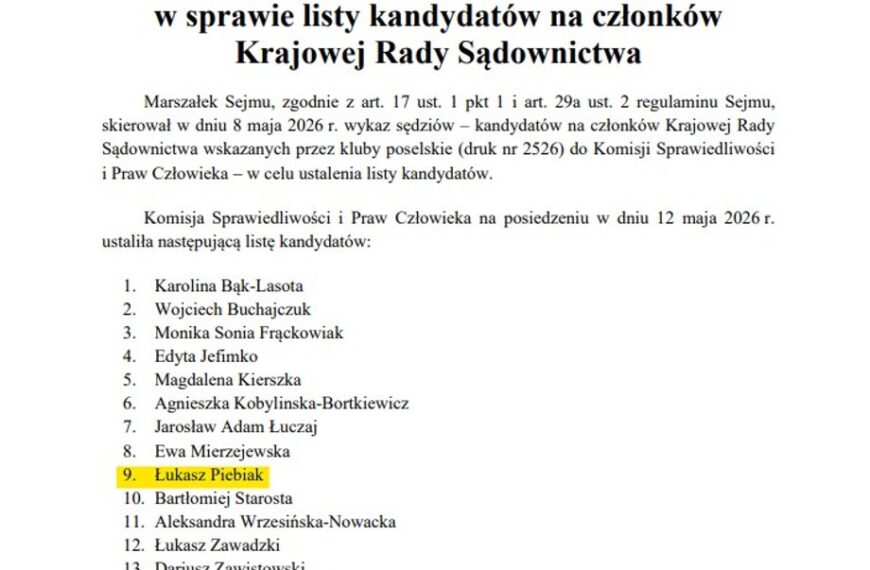 Debata nad spisem osób do Rady Sądownictwa. Jak…