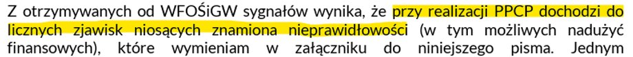 Fragment pisma Krzysztofa Bolesty do prezes NFOSiGW z 28 marca 2024 r.