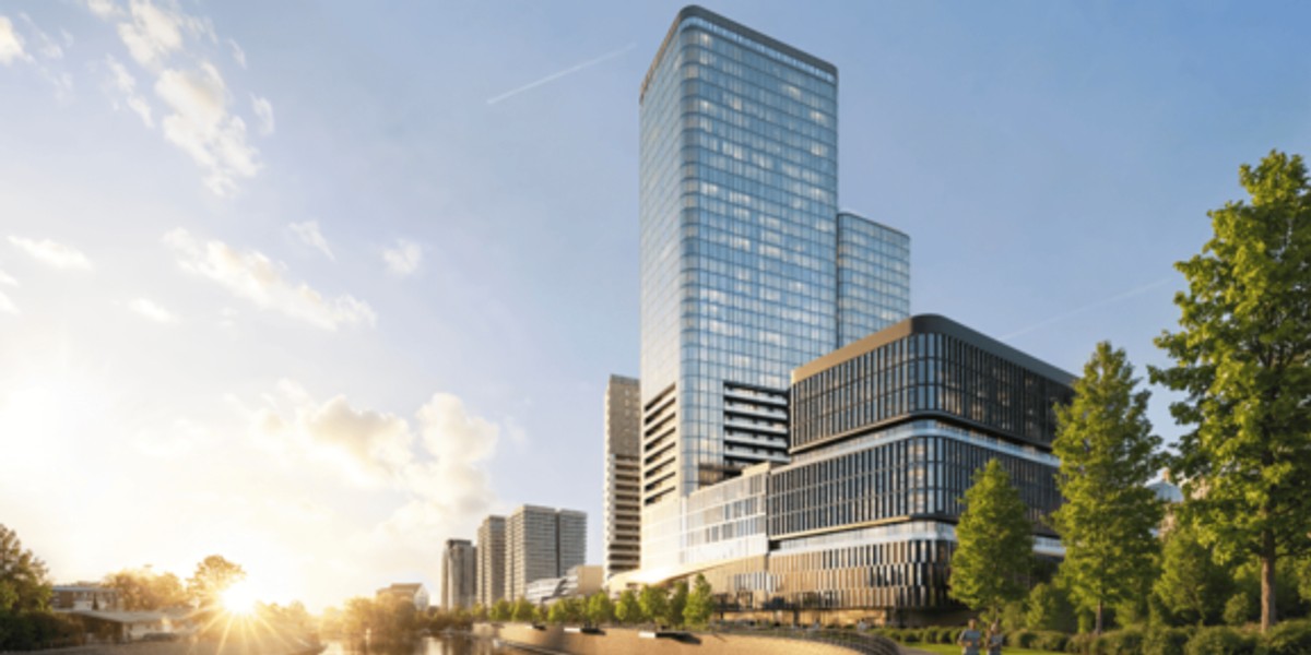 The Quorum Tower has reached its target height of 137 meters